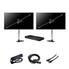 Location de deux écrans 75" sur pieds avec câbles et splitter 