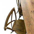 Location - Location chaise vintage effet bois crossback avec table 