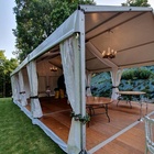 Location - Location de jupe de plancher blanche en coton gratté pour la location de plancher bois et de tente de réception. 