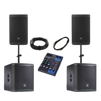 Location Pack sono JBL EON 715 et JBL PRX 918XLF complet avec deux enceintes et deux caisson de basse