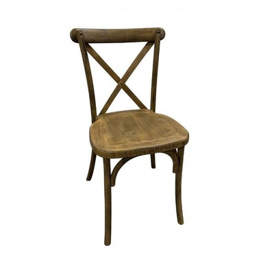 Chaise vintage effet bois Location de chaises vintage crossback effet bois