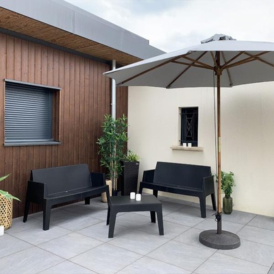 Parasol rond gris 300 cm - 2 Location de parasol pour extérieur