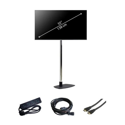 Location d'un pack comprenant un écran de 55" sur un pied. Livraison et installation à Paris et dans toute l'Ile de France