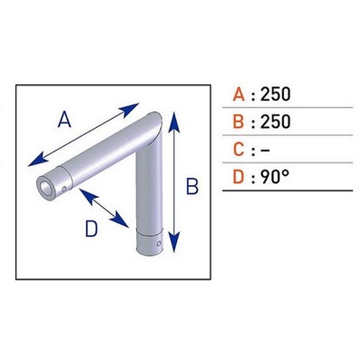 Angle monotube alu ASD 2D EX 5023 Location d'angle monotube alu ASD 2D EX 5023.