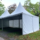 Location de Pagode, tente garden, tente cotage 5x5 m avec parois latérales blanches ou transparentes. 