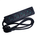 Location de multiprise électrique 4 trous noire. 