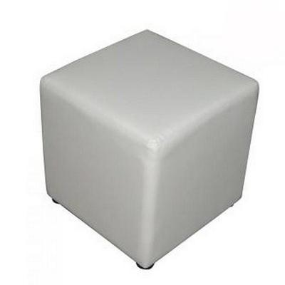 Location de pouf blanc similicuir.